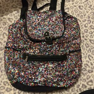 Justice backpack with sequins